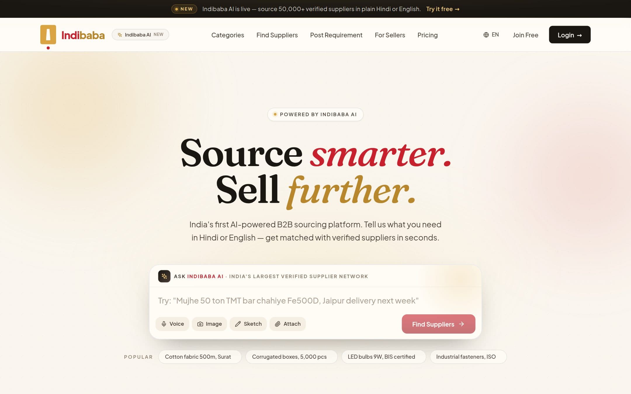 Indibaba — live site at indibaba.com